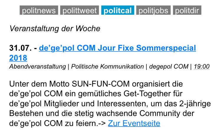 degepolCOM's tweet photo. 💪💪💪
Daaanke, @polispherefeed das wir die „Veranstaltung der Woche“ sind mit #COM2SunFun! 👍 🙏
Alle Infos zu unserem speziellen Sommer-#COMjourfixe samt Anmeldung findet ihr unter: https://t.co/8PRA4AFifE
Also: Anmelden und wir freuen uns auf euch am 31. Juli 🥂🍻🏐🏖🥤 https://t.co/qcHslAEUGb
