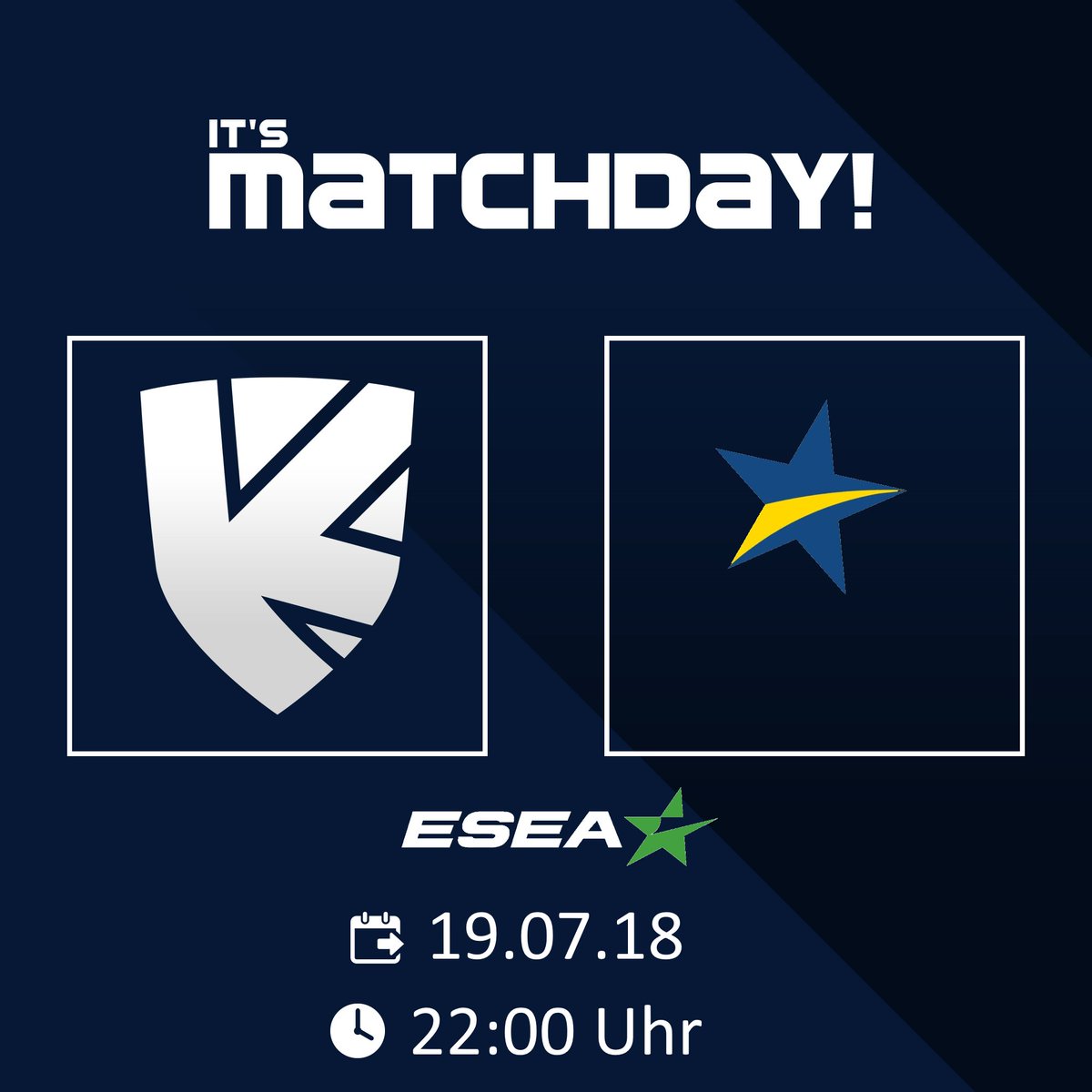 +++Matchday+++
Heute steht unser letztes Match der ESEA Intermediate an. Es geht gegen <a href="/Astral_Factory/">Astral Factory</a>. Wir konnten uns in der Liga halten und das Match hat keine Auswirkung mehr über das Ranking.

🏆<a href="/ESEA/">ESEA League</a> Intermediate
🗓️19.07.18
🕜22:00 Uhr
📺kein Cast

#knowledgeispower 💪