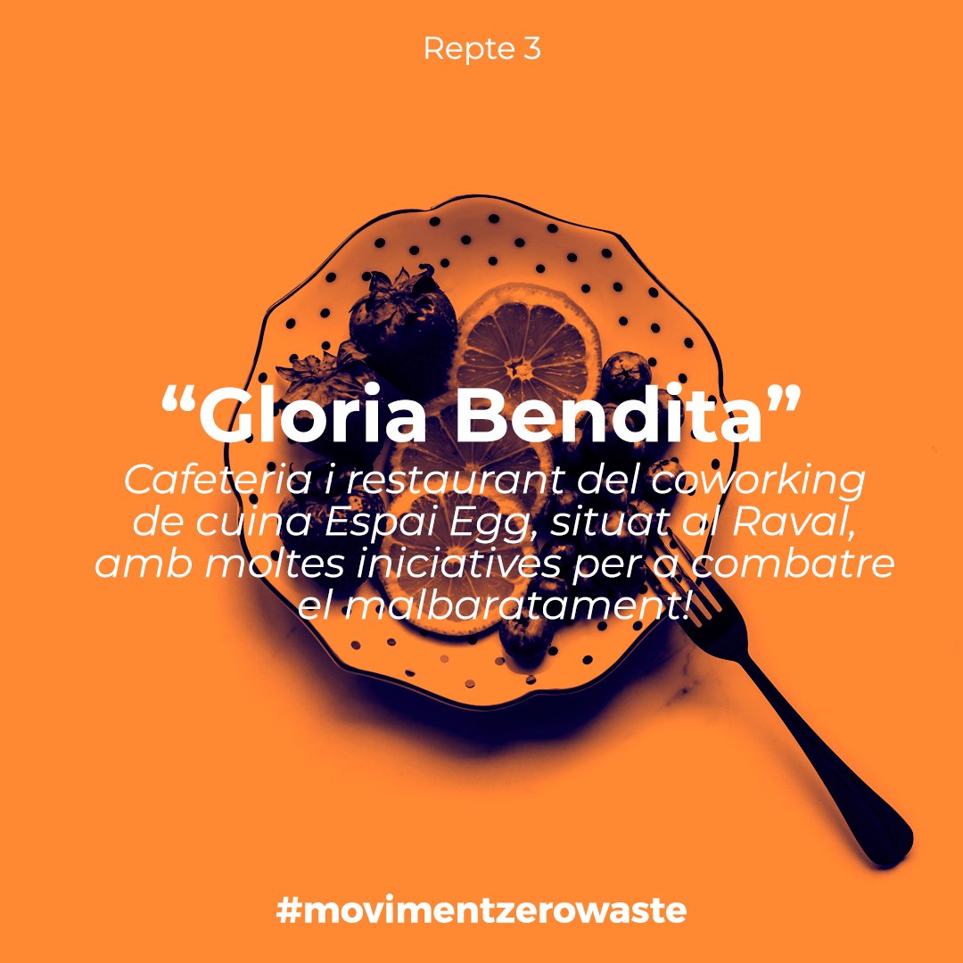 Comencem a presentar les iniciatives del repte 3 per reduir els residus alimentaris. (3.1.) "Gloria Bendita" és la la cafeteria i restaurant del coworking de cuina Espai Egg. #malbaratament <a href="/espigoladors/">Espigoladors</a> <a href="/SBCBarcelona/">SBCBarcelona</a>