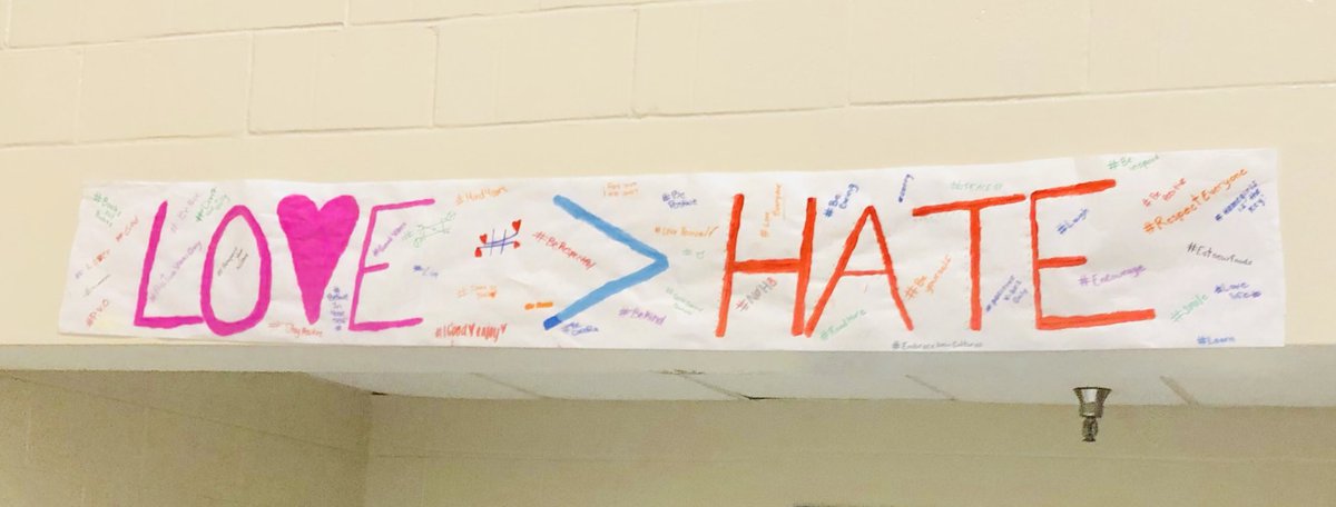 A handmade banner by youth in our Wilbert Davis Boys &amp; Girls Club is a perfect reminder for #ThursdayThoughts. From the mouths of youth #encourage #smile #bepositive #EatNewFoods #RespectEveryone #BeYourself #ReadMore. How will you spread a little 💕 today? Start w/ a RT??