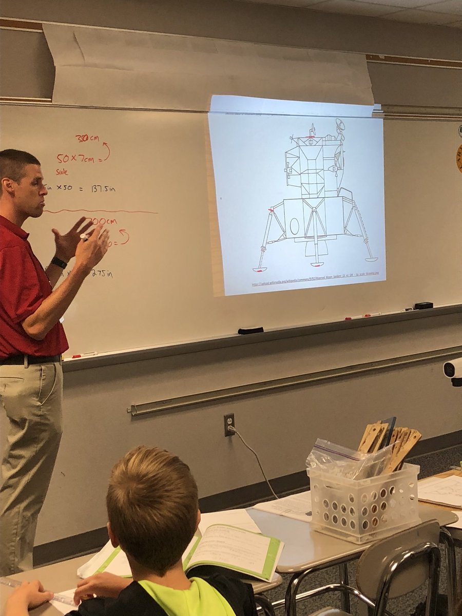 shandua_ellis's tweet photo. 7-1 Math @eastcarymiddle — today’s challenge—Scaling Without Units—Mr. Greene models this skill and coaches his students as well as using this skill to learn more about the Apollo Lunar Module! #integratingscience https://t.co/L3Kob4Qru0