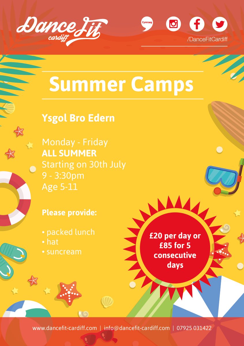 It's nearly the summer holidays!! Still spaces available on our summer camps. Book your space now at: dancefit-cardiff.com/OnlineBooking.…
<a href="/marlboroughpri/">Marlborough Primary</a> <a href="/PTAMarlborough/">Marlborough PTA</a>