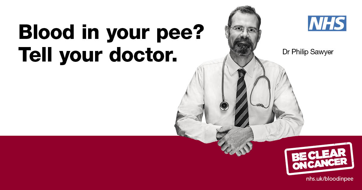 CheshireEastHPB's tweet photo. Blood in pee could be a sign of cancer. If you notice it, even if it's 'just the once' tell your doctor. #BeClearonCancer #JustOneConversation For more info: https://t.co/Yde7CD7knQ https://t.co/u2GR7Ga6cG
