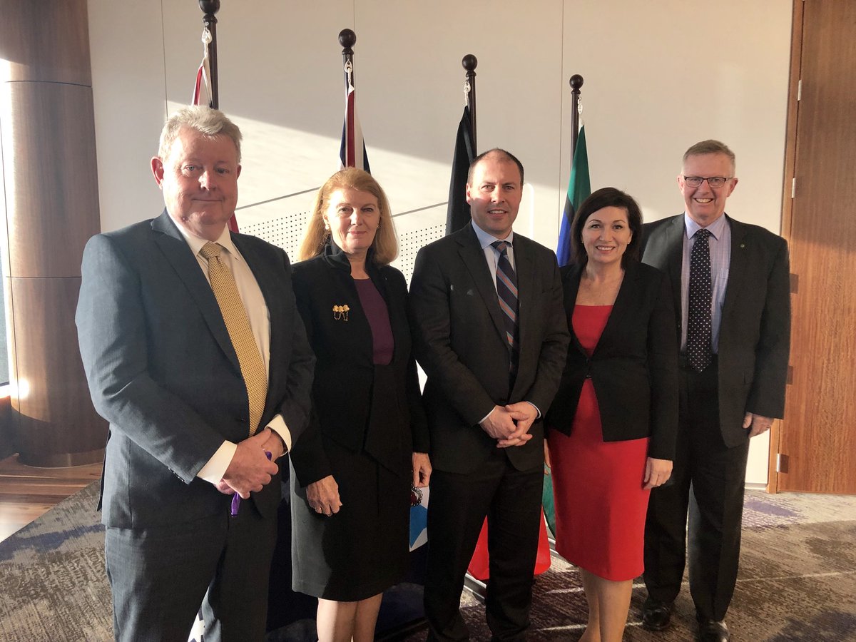 JoshFrydenberg's tweet photo. 44th Great Barrier #Reef Ministerial Forum held in Brisbane today. New &amp; improved actions to protect the Reef were endorsed, building on the considerable efforts already underway through our $2 billion Reef 2050 Plan. @AnnastaciaMP @LeeanneEnoch @MarkCoultonMP @gbrmarinepark https://t.co/UqSyDygskr