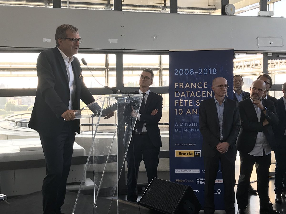 EneriaFR's tweet photo. #TBT Le 20 juin, Philippe Rivoalan, Directeur Général d'#Eneria intervenait chez #FranceDatacenter à l'occasion de la célébration de leur 10 ans en tant que sponsor premium de la soirée  #FDC10ans [crédit Photo @Fr_Datacenter ] https://t.co/dwZNPyZ0od