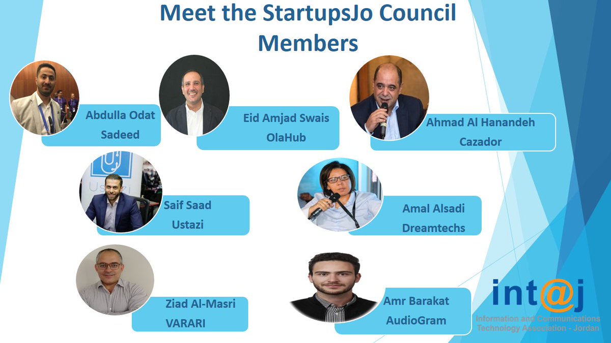 intajICTJO's tweet photo. تعرف على اعضاء #مجلس_قادة_الشركات_الناشئة الذي تم انتخابه أمس وسيعمل لصالح #الرياديين وبيئة #الريادة ب #االأردن
#StartupsJoCouncil #startupsJo #Entrepreneurship #elections #support @sadeedInc @OlahubLlc @cazadorjobs @ustaziapp @dream_techs @AudiogramApp @VarariTech #LoveJo https://t.co/SIVN1y0p3g
