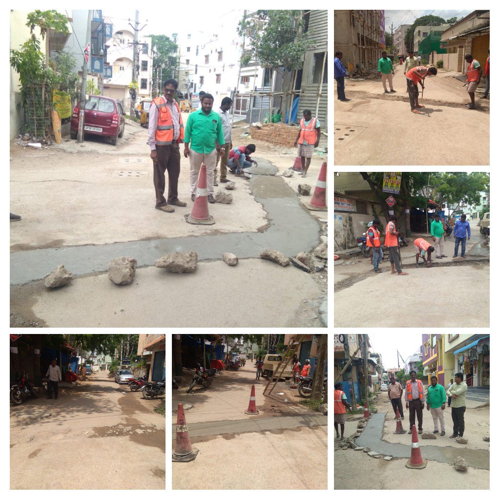 Swachh Namaskar sir 
Attending the CC patch work at Annapurna colony, Mallapur in  Kapra Circle-1