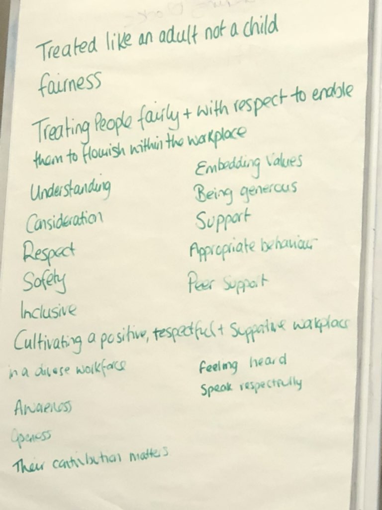 SapienceHR's tweet image. What does #dignityatwork mean to you? These are some of the suggestions from today’s #hrmasterclass attendees....