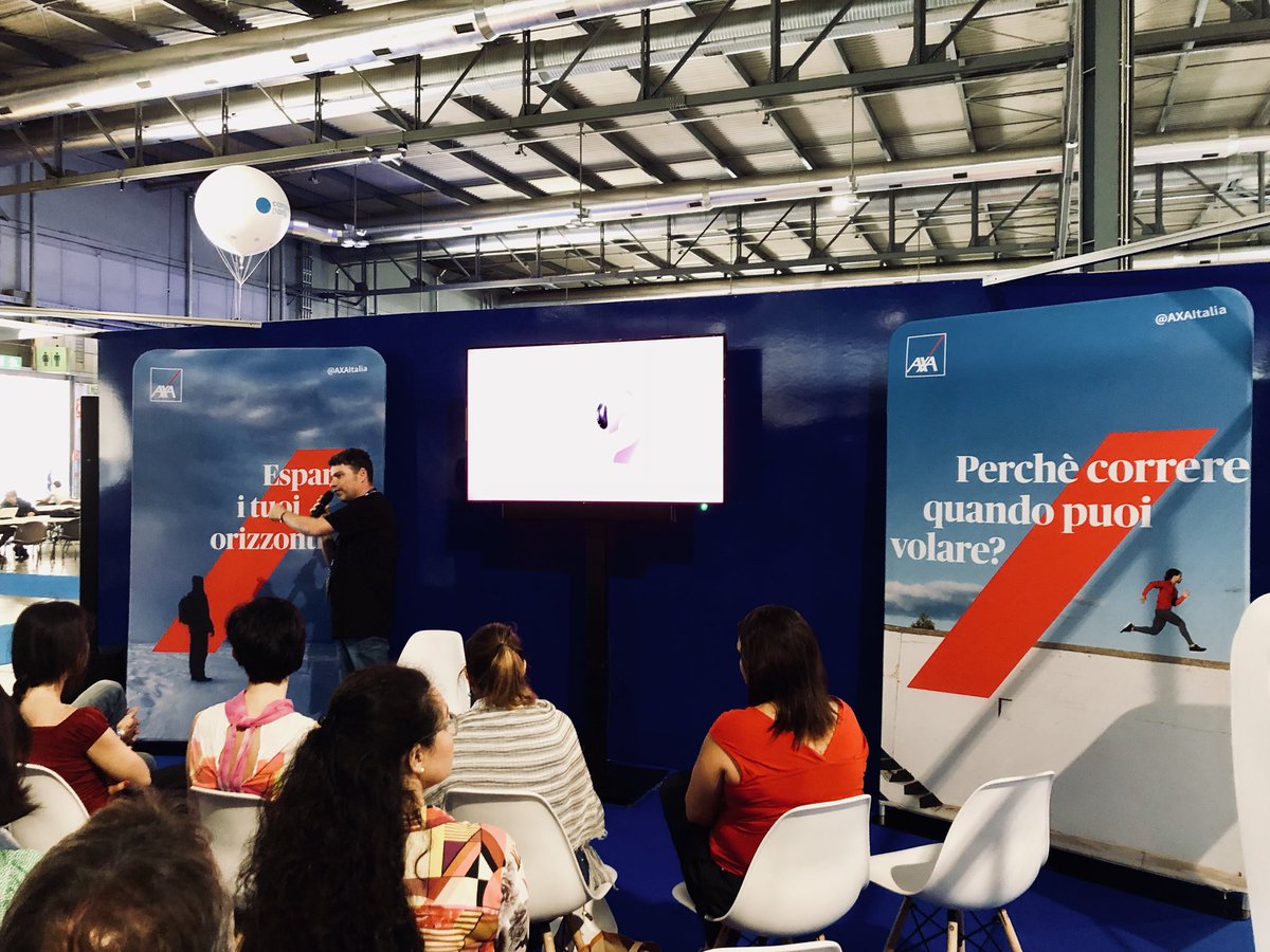 AXAItalia's tweet photo. Come iniziare al meglio la giornata qui a #CPIT2? Parlando di innovazione e futuro con @pacoragageles, Founder di @campusparty. Inspiring #AXACafe! ✨ @campuspartyIT https://t.co/18GFWTOWOn