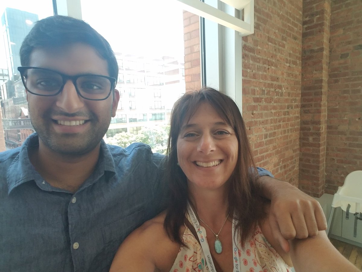 The_Tech_Lady's tweet photo. It's always a pleasure seeing my #friend @aditya_ptl1. Thank you for always answering my questions and having my back! #teamwork #Thankful #GoogleNYC #googleEDU #NYC @GoogleForEdu #TCSummit @GoogleTCProgram https://t.co/5dYWnOR0HX