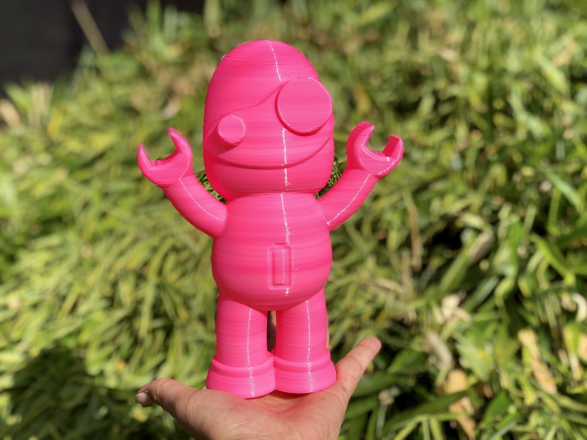 FilamentFrenzy's tweet image. IT WORKED! #spannerbot 300% scale printed in @SpannerHands3D Pink Bioflex on my @Creality3D CR10 with 2 outline Perimeters and 0% infill #hollow at 0.6mm layer heights using a 0.8mm nozzle using @Simplify3D 😃 This should be so the #Official #3dpinkmafia Flexy Pink 😍