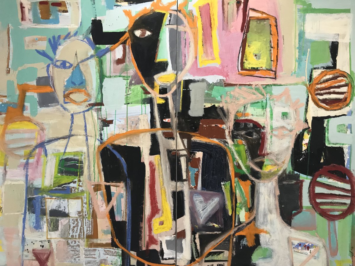 DesignEclectica's tweet photo. ￼We absolutely love the line work and colour blocking that makes up this piece!
'Go Figure' by Georgia Lane is such a treat to look at, come have a look for yourselves! https://t.co/f4lP32NDwY