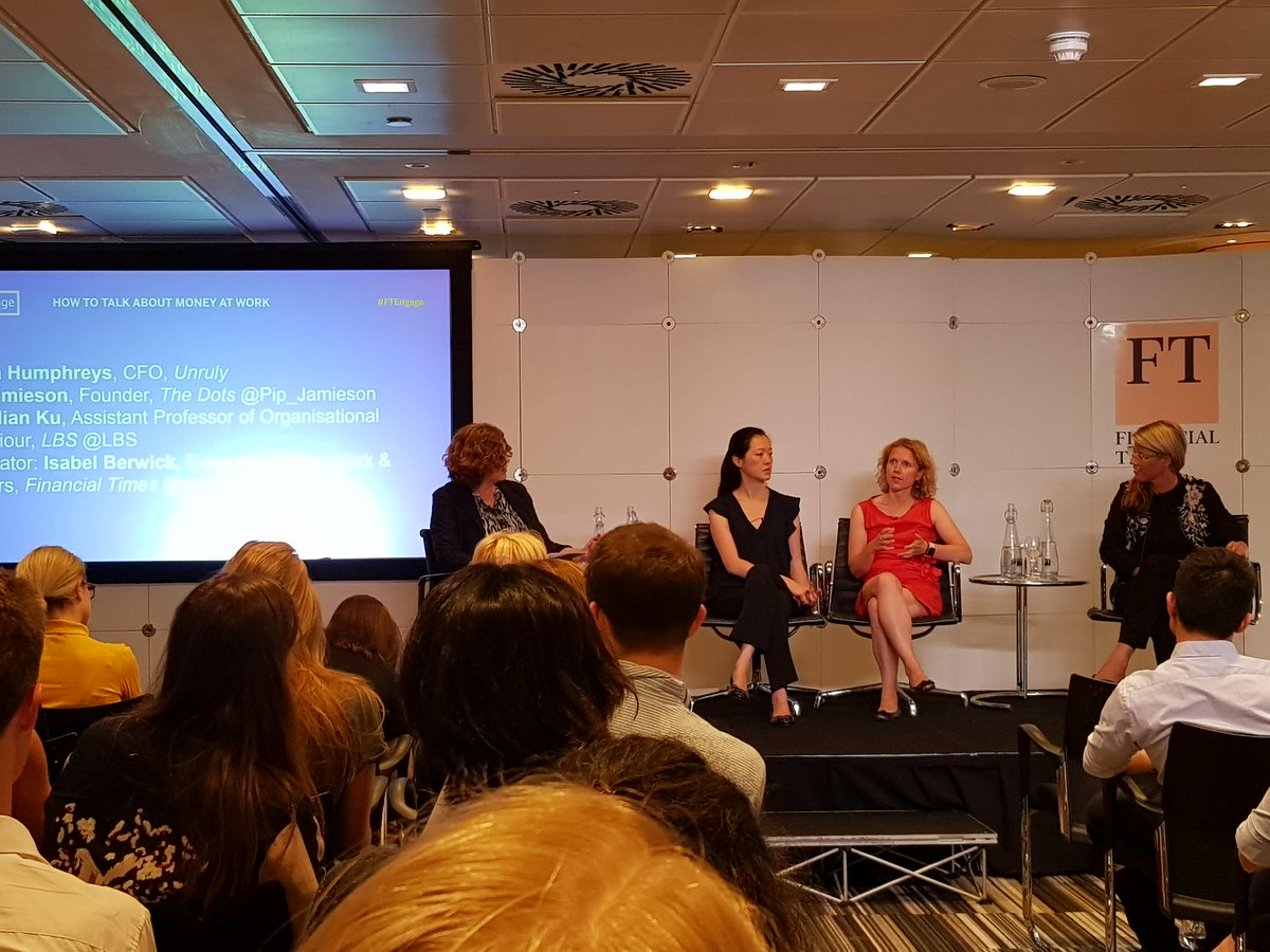 "Make friends with your finance team!"- Unruly CFO Emma Humphries offers advice at last night's brilliant #FTEngage panel: 'How to talk about money at work' with <a href="/IsabelBerwick/">Priyanshi</a>, Dr Gillian Ku <a href="/LBS/">London Business School</a>, and <a href="/Pip_Jamieson/">Pip Jamieson</a>