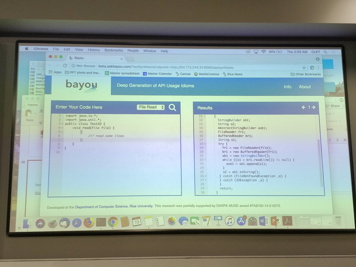 vadimlearning's tweet photo. Shock: @swarat shows how to draw an owl: Java code generation #ml4p #MLonCode https://t.co/SXxeJkUOon