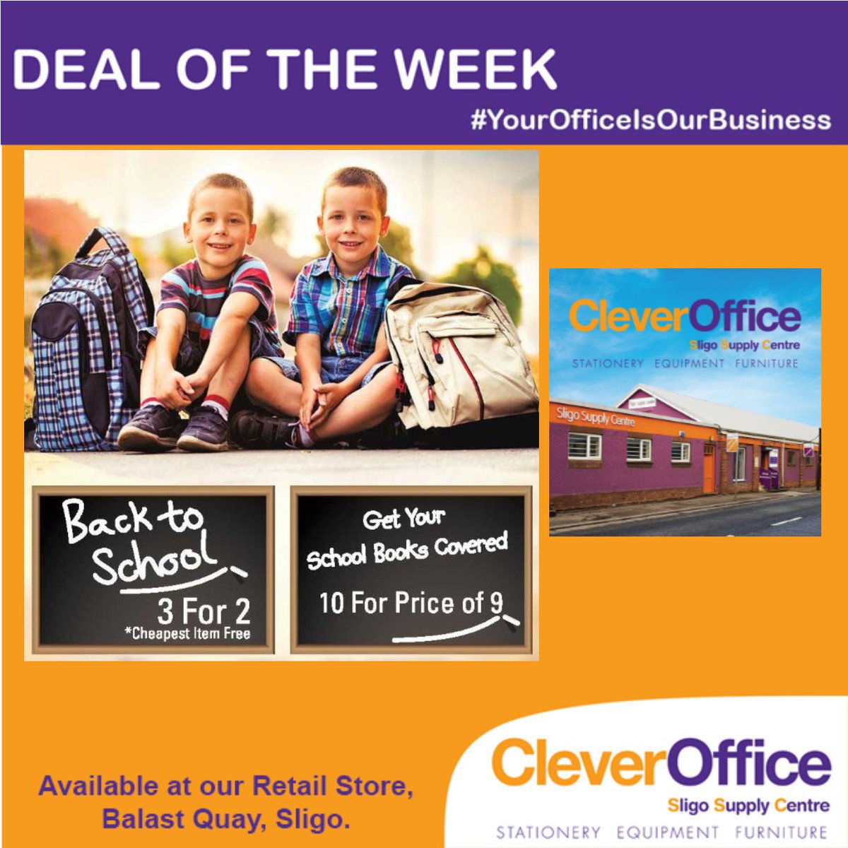 Its Back To School @ Our Ballast Quay Store. Great Deals for the Month of July. 3 for 2 on selected lines and book covering cover 10 for price of 9. #sligo #backtoschool #schoolsupplies