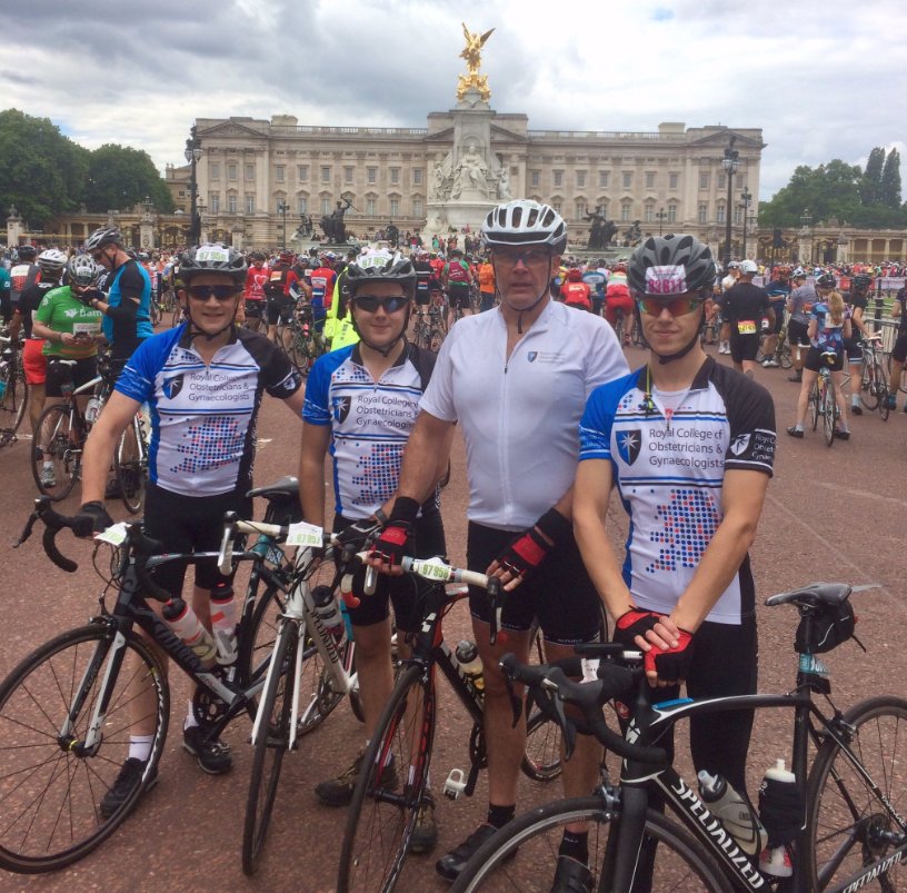 RCObsGyn's tweet photo. #TeamRCOG will jump on their bikes for @RideLondon next week to raise money for @EachBabyCounts - the RCOG's programme to reduce the number of babies who die or are left severely disabled as a result of events that occur during labour https://t.co/KonEtRgXd2 https://t.co/yCsLE9SlWD