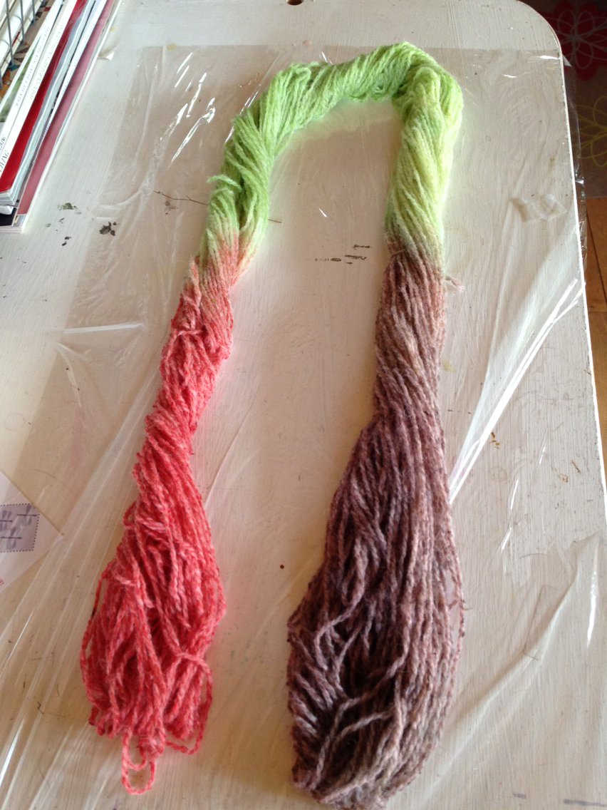 creativeweaving's tweet image. Kool Aid dyeing for sunny summer days