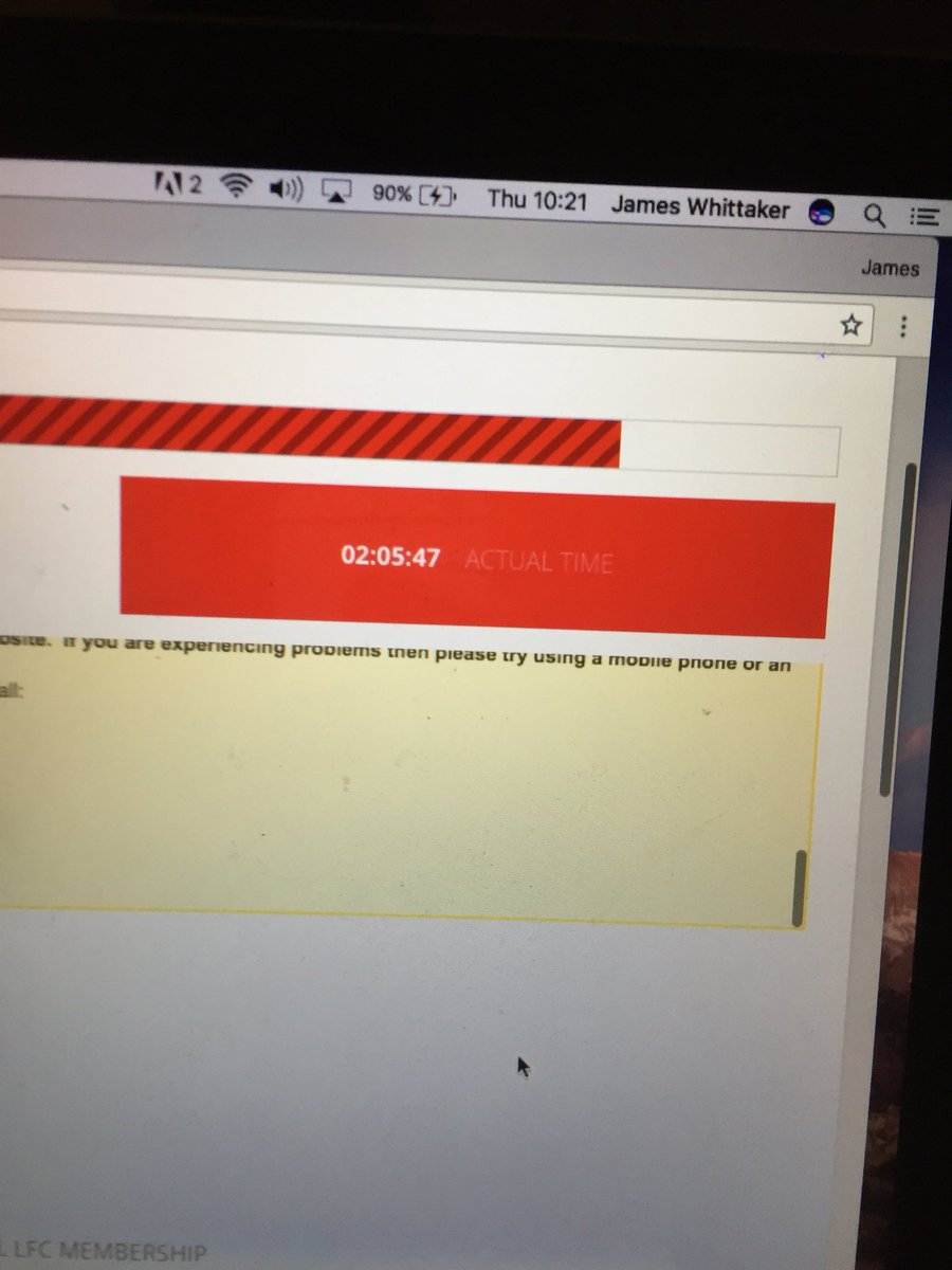 JamesRWhittaker's tweet photo. @JoebLFC2000 @stephendance @LFC How long you got left? What are the odds that i get to the ticket page and bang i timeout... https://t.co/yzQj7JZp0M