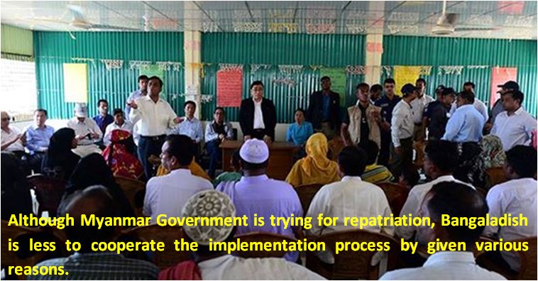 Although Myanmar Government is trying for repatriation, Bangaladish is less to cooperate the implementation process by given various reasons.
<a href="/papermagazine/">Paper Magazine</a>
<a href="/tassagency_en/">TASS</a>
<a href="/TanjugNews/">Tanjug</a>
<a href="/AgenciaTelam/">Agencia Télam</a>
<a href="/XHNews/">China Xinhua News</a>
<a href="/zenitenglish/">ZenitEnglish</a>
<a href="/ZeeNews/">Zee News</a>
<a href="/NewsUK/">News UK</a>
<a href="/TheSun/">The Sun</a>
<a href="/Reuters/">Reuters</a>
<a href="/nytimes/">The New York Times</a>
<a href="/POTUS/">President Donald J. Trump</a>
<a href="/BNONews/">BNO News</a>