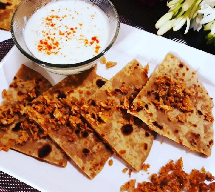 Wholesome #SoyaKeemaParatha make it for your breakfast or pack for your #KidsLunchBox #Nutrition #Health #Taste all comes together #HomeKraft #HealthySoya #VegetarianProtein