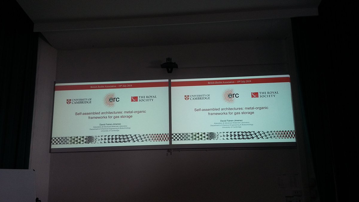 Fascinating talk on MOFs and their applications by Barrer Award winner <a href="/DavidFairen/">David Fairén🔻☮</a> at #BZA2018 <a href="/BritishZeolite/">BZA</a>.