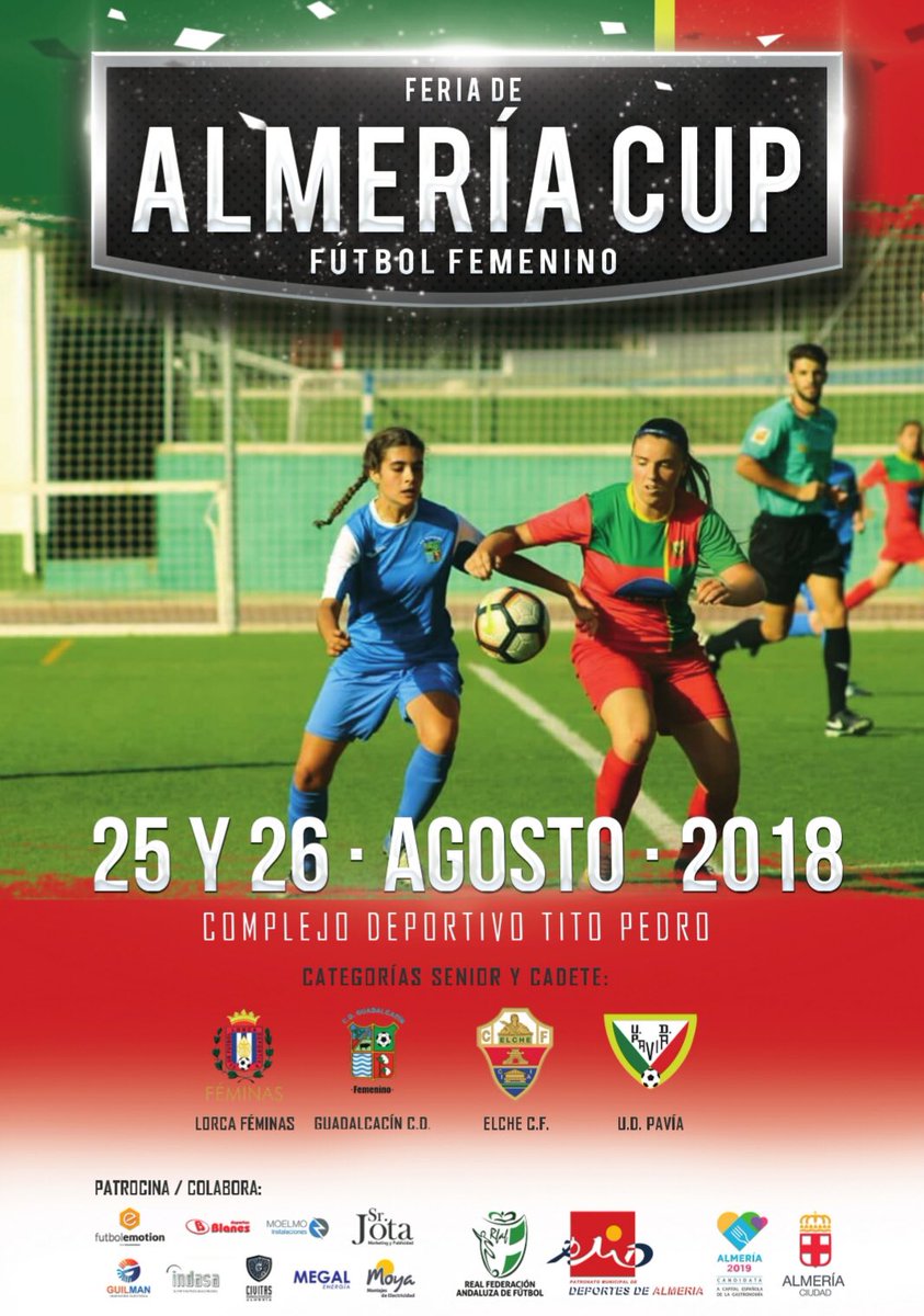🚌⚽️ El #LorcaFéminas participará en la Almería Cup. 

📆 25-26 Agosto. 

📍 Almería. 

🆚 @CDGuadalcacin 

🆚 @ElcheCFfemenino 

🆚 <a href="/UDPaviaoficial/">U.D Pavia</a>