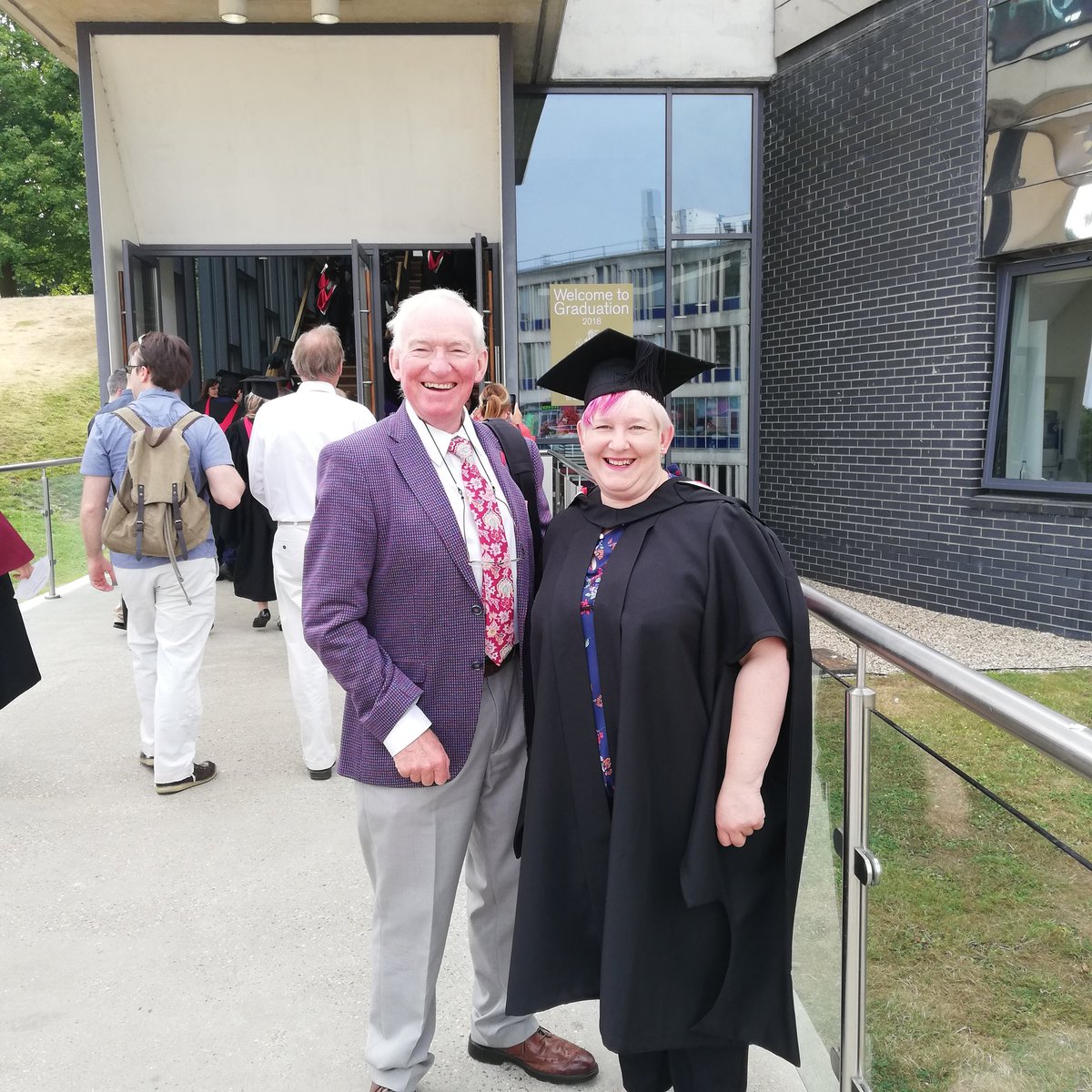 Celebrating @UniEssexOnline @Uni_of_Essex #essexgraduation #PostGradDip #prouddad #DyslexicAchiever Thanks to @JonathanDexter2 for your support 👩‍🎓