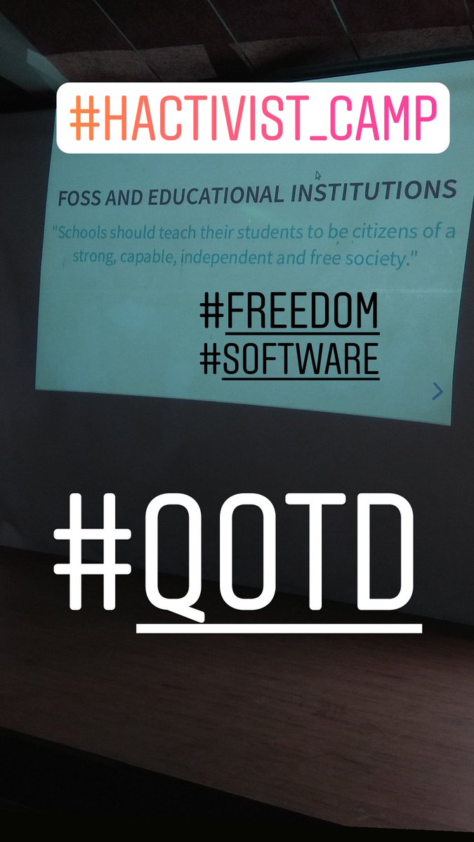 abhinav_surya24's tweet image. #FreeSoftware #FreedomSoftware
#HactivistCamp
#QOTD
@fsmk_org