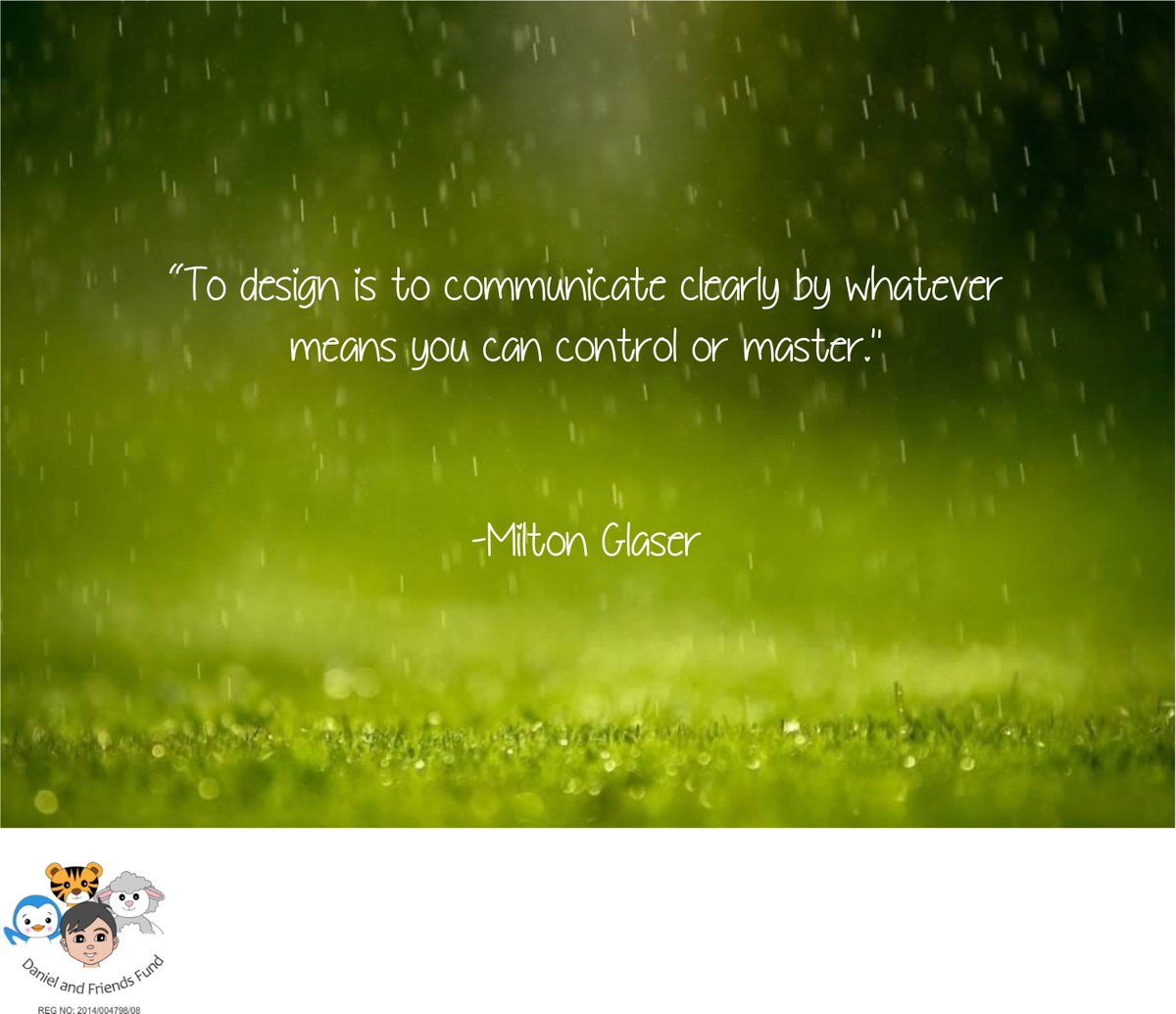 DFFCommunity's tweet photo. #QOTD "| To design is to communicate clearly by whatever means you can control or master." -Milton Glaser https://t.co/JzP5E7nOR0
