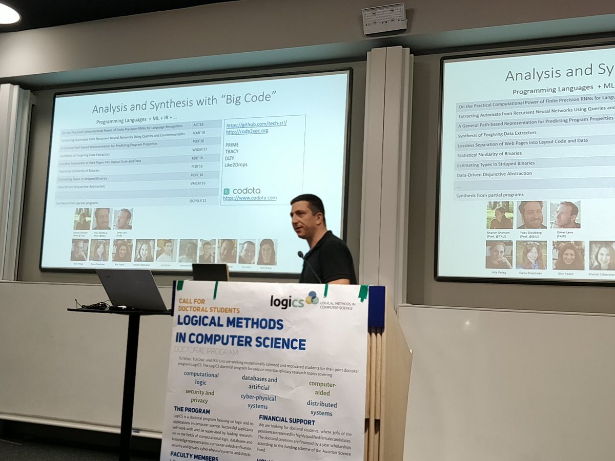 vadimlearning's tweet photo. code2vec! @yahave is on stage #ml4p #MLonCode https://t.co/GX0cH9IsrN