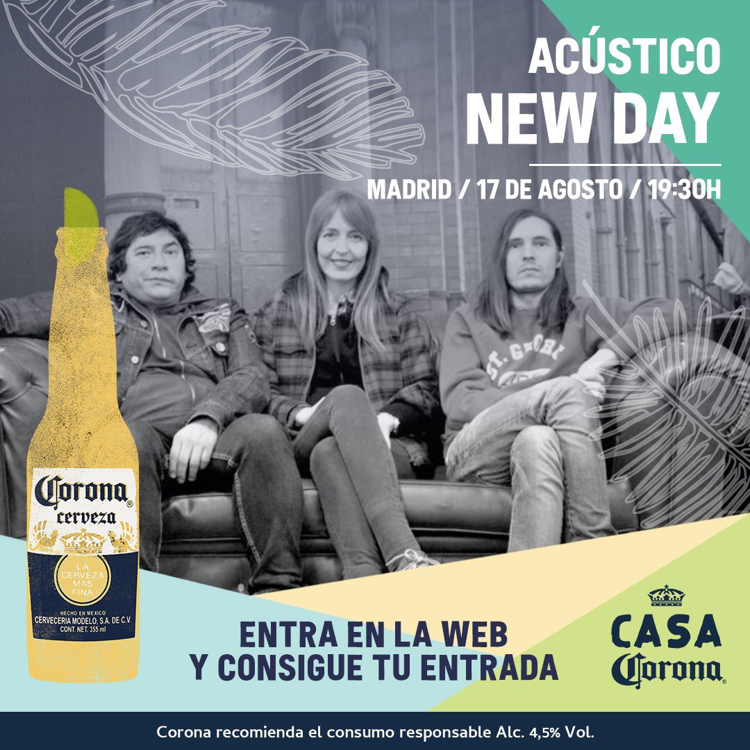heynewday's tweet photo. Por fin alguien nos CORONA. Estamos muy contentos de que @infartoprod cuente con nosotros para que el 17 de agosto hagamos un concierto especial en la terraza musical más famosa de Madrid. #savetheDate #CoronadeNewDay https://t.co/xMwjfNqAjO