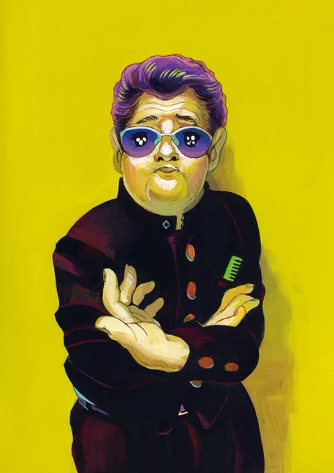 学生の時の課題でヤンキーの絵ばかり描いていたことを話したらどういうことですか?と言われたので、そのときの作品をあげました。 