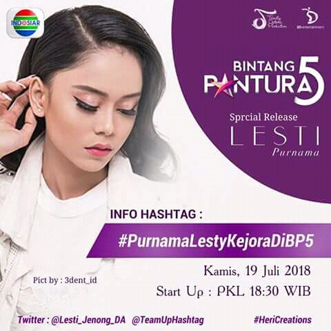Hastag malai ini mulai pukul 18.30
#PurnamaLestyKejoraDiBP5
👉 <a href="/Lesti_Jenong_DA/">Lestykejora</a>