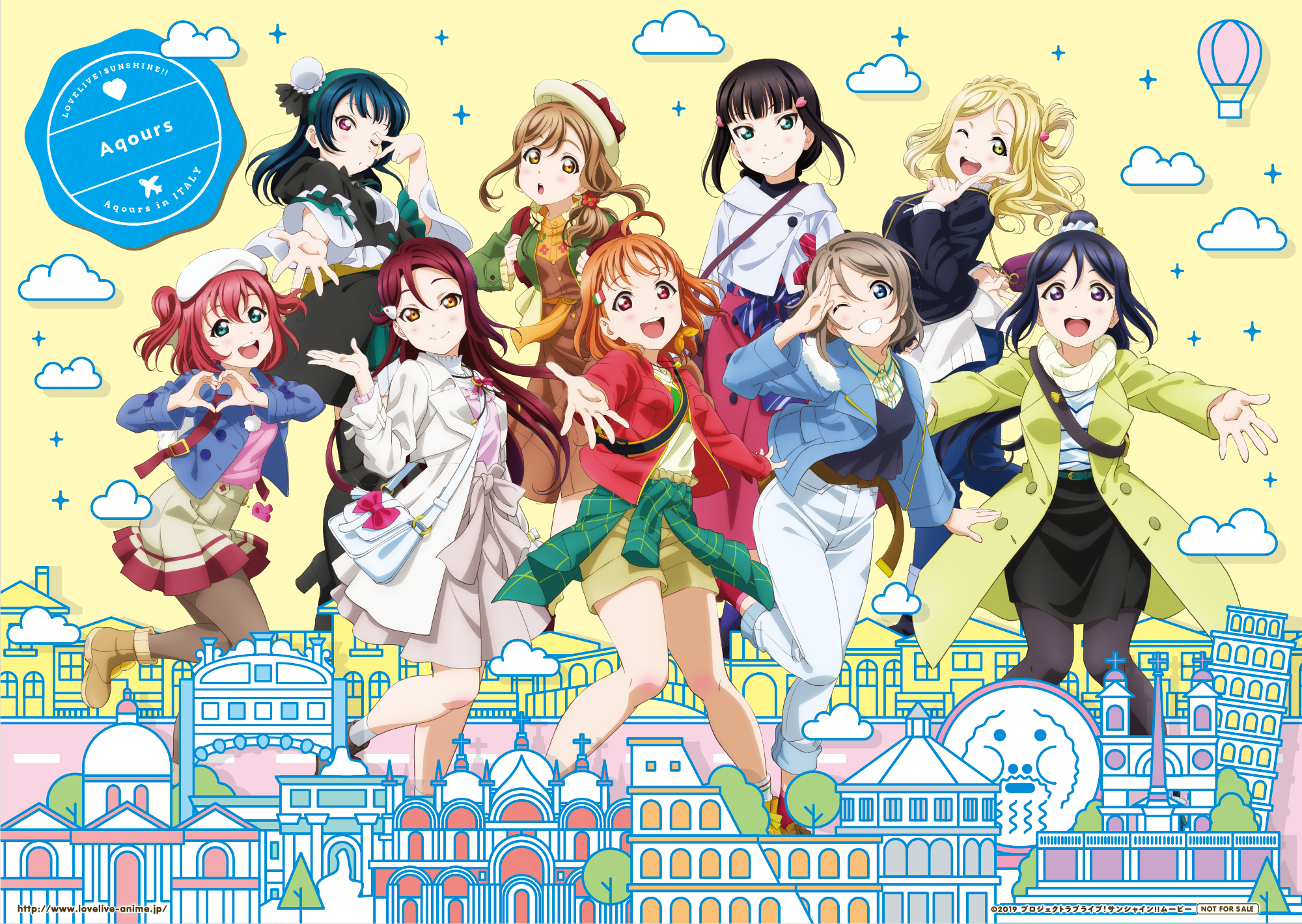 ラブライブ シリーズ公式 V Twitter 劇場版情報 ラブライブ サンシャイン The School Idol Movie Over The Rainbow の特典付前売券第1弾イラスト Aqours Ver を公開 前売り券販売情報と上映予定劇場の詳細はこちら T Co Msbhrnzkdz Lovelive