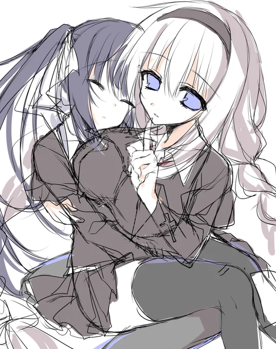 だいぶ前に描いたサクラノ詩ヒロインズ。すばひび明日発売だからすばひびヒロインズも描きたいのう 