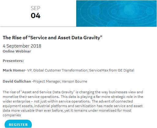 ServiceMax's tweet image. [Webinar] The Hidden Value of #ServiceData - Increase your revenue by 14% Register Now : bit.ly/2uy5rwe #DataGravityServiceMax #RevenueBoost #PredictiveMaintenance