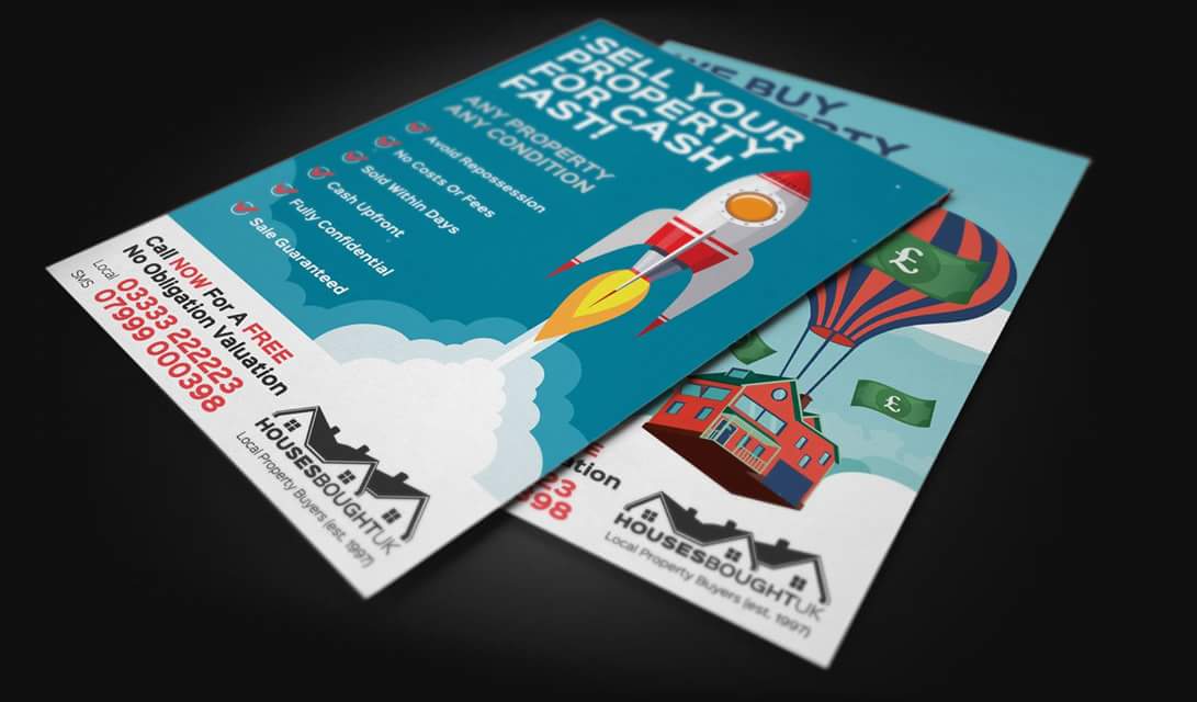 A good Leaflet Design is critical to any successful advertising campaign. A nice image, headline, list of points, call to action and contact info. Simple and very effective! Send us the text, we do the rest just-design.co.uk