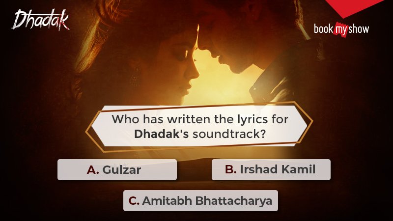 The magic of first love is just a day away! Can you guess this one?
Get tickets for #Janhvi and #Ishaan's #Dhadak here: bookmy.show/Dhadak2 #BMSMovies