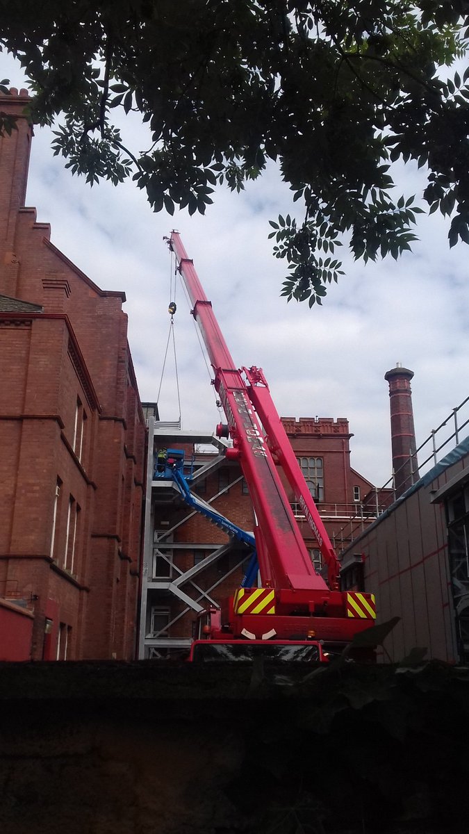 Great to have aynsleymetalwork.co.uk on site with <a href="/BTCRANES/">BRYN THOMAS #CRANES</a> installing a new fire escape for #Sutherland Building as part of the <a href="/esh_group/">Esh Group</a> <a href="/pagepark/">Page\Park Architects</a> extension for ABE <a href="/NorthumbriaUni/">Northumbria Uni</a> <a href="/NorthumbriaEE/">Northumbria E&E</a>