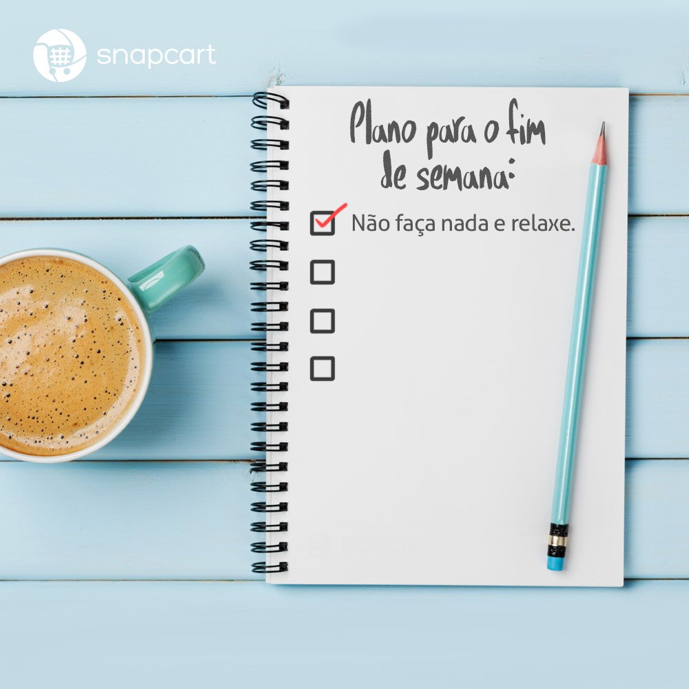snapcart_br's tweet photo. Quem mais tem esse plano para o fim de semana? https://t.co/facdj17nh0