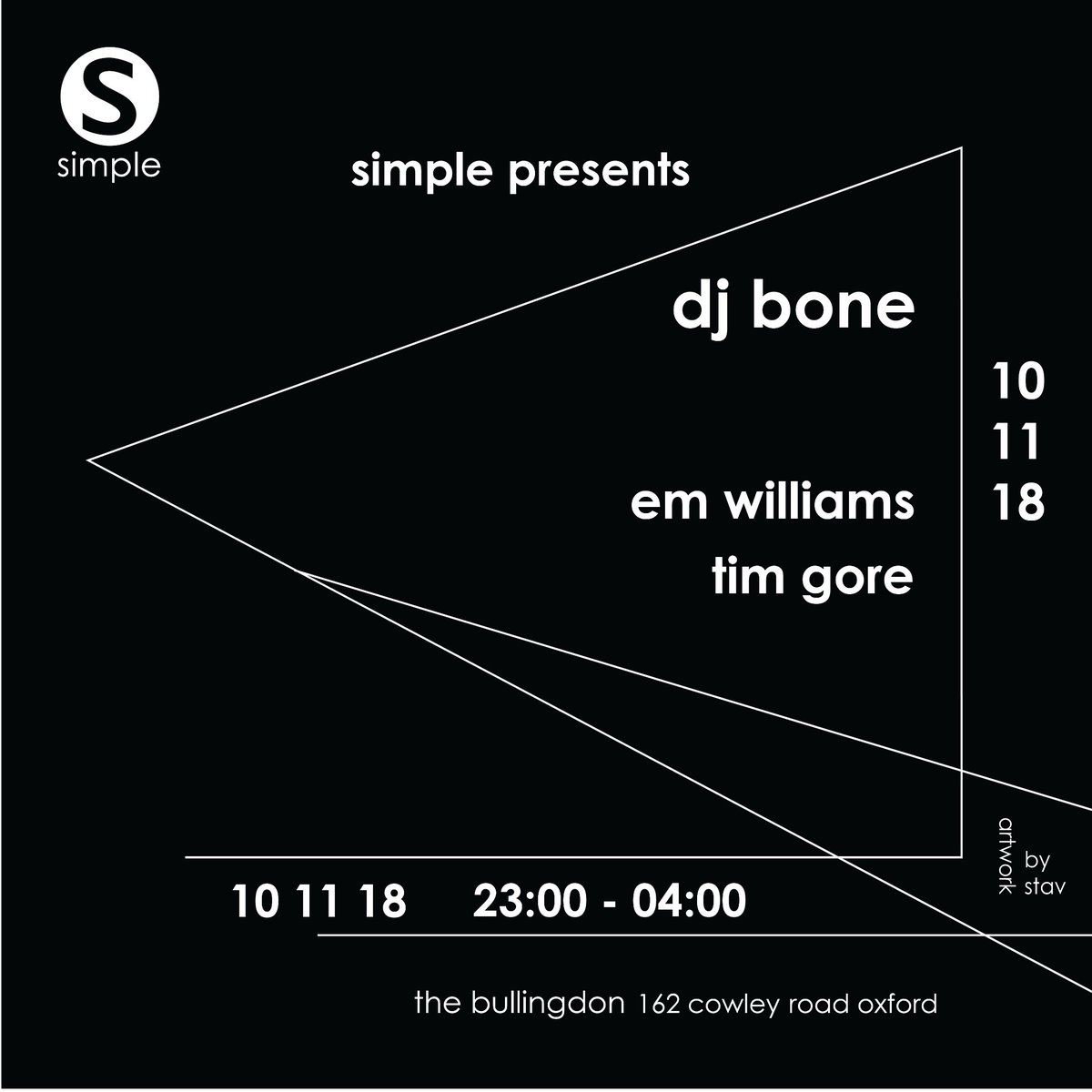 SimpleOxford's tweet photo. Here we go then! Autumn is coming...

Sat 13 Oct - @Lena_Willikens and @jujujordash 
Sat 10 Nov - @djbone313 
Sat 1 Dec - @DJ_BORING 

Tickets https://t.co/TxSQvbdsLk https://t.co/NNBqsTUpSA