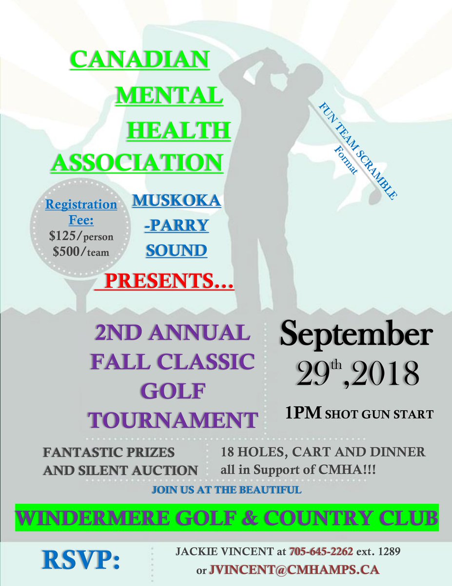 It’s Back!! CMHAMPS is excited to announce our annual FALL CLASSIC GOLF TOURNAMENT. Check out the event poster below &amp; RSVP to Jackie at jvincent@cmhamps.ca. Registration ends August 15th and we don’t want you to miss it!