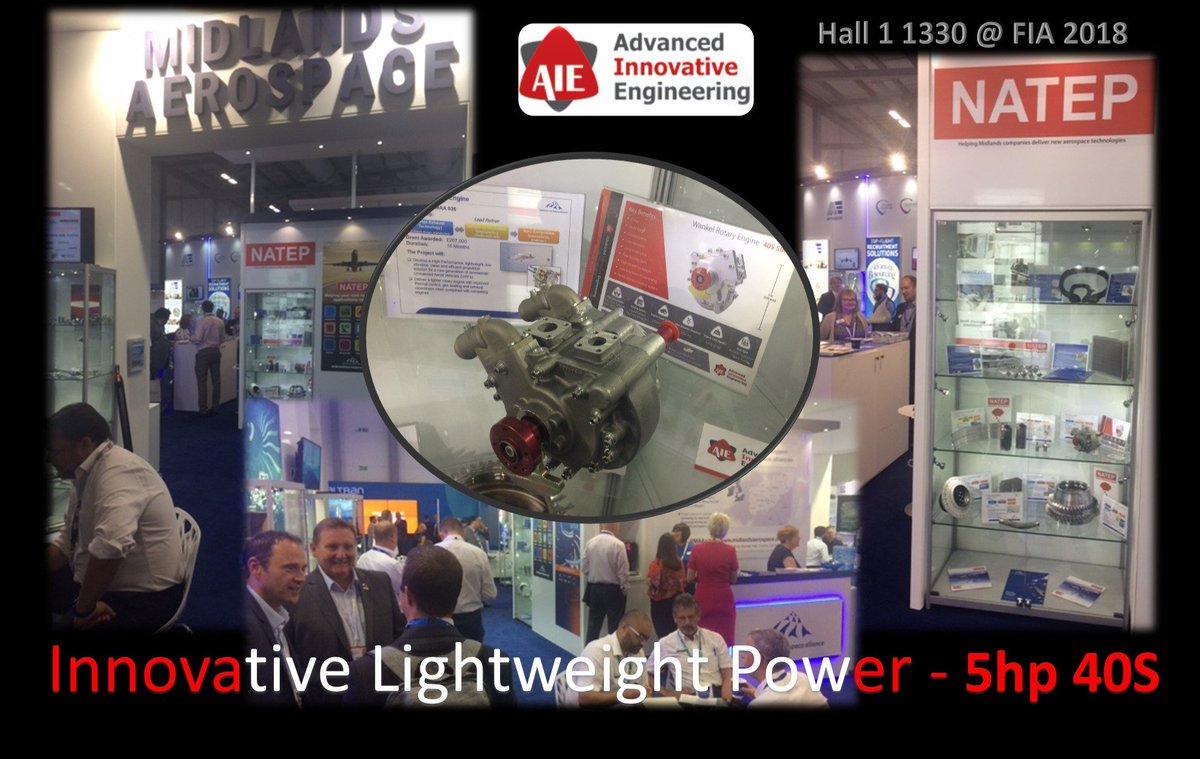 The AIE 40S Wankel engine is being showcased this week on the <a href="/MAAaero/">MAA</a> stand, Hall 1 – 1330 <a href="/FIAFarnborough/">Farnborough Airshow</a> with other leading innovations from the <a href="/NATEP_Programme/">NATEP</a>. Come find out how this remarkable technology is being used in unmanned aircraft and auxiliary power systems.