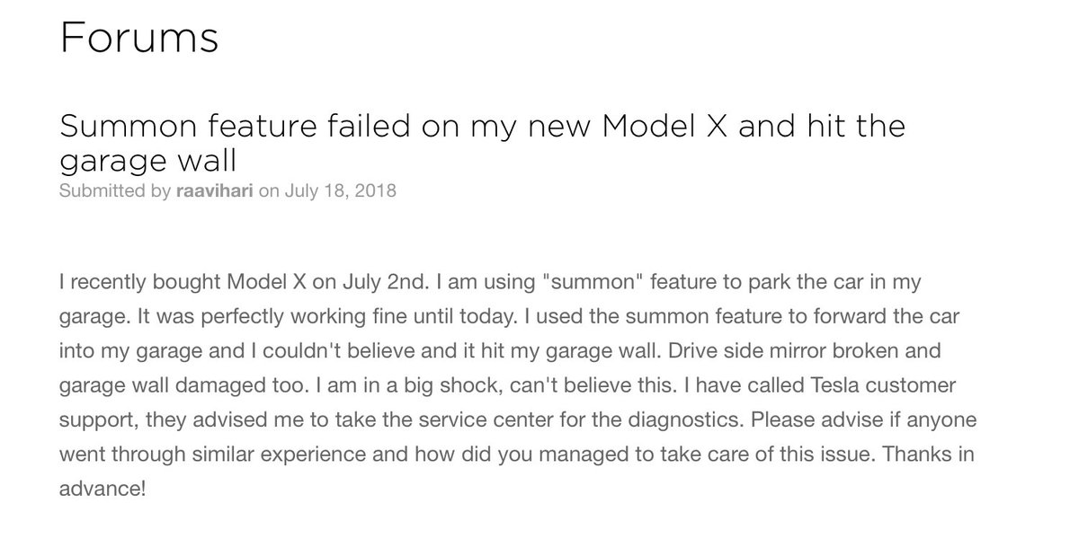 EnronCapital's tweet image. This is a beauty. Customer used Elon Musk&apos;s much advertised Summon feature and it failed on a new Model X and hit the garage wall !

#Shitbox #POS #crapsoftware

forums.tesla.com/forum/forums/s…
