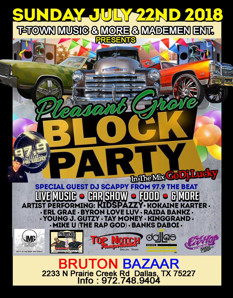 bruton_bazaar's tweet photo. @bruton_bazaar in #PleasantGrove host its 15th Annual #BlockParty &amp; #CarShow Sunday July 22nd With Bouncehouses, Food, Music &amp; Activities for all ages. Free!! 3-7pm https://t.co/IjHPPQOtcs