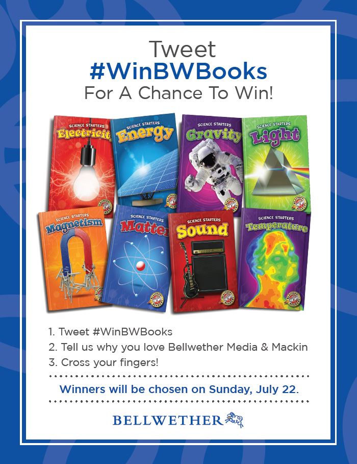 MackinLibrary's tweet photo. 1. Tweet #WinBWBooks
2. Tell us why you love @BellwetherFlock & Mackin
3. Cross your fingers.
-winners will be chosen on Sunday, July 22. #ILA18 https://t.co/h8bX4GXnUB