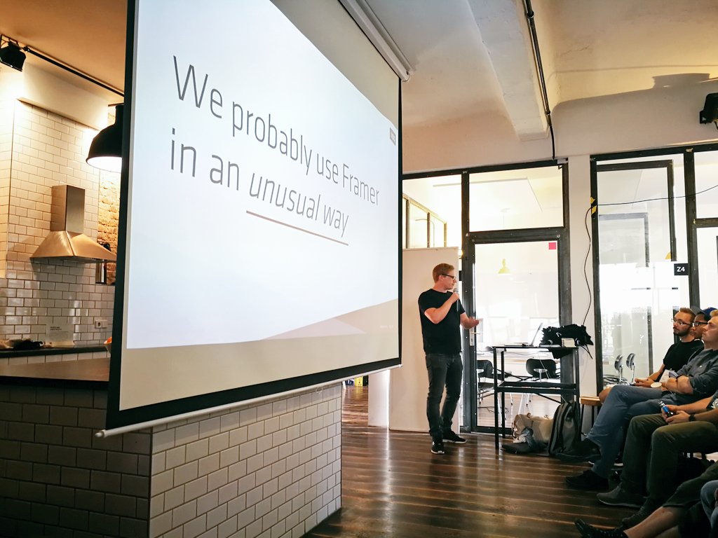 philippkanape's tweet photo. How @MartenBiehl of @IXDSberlin is using @framer? In a unusual way. #FramerMeetup https://t.co/6v1y9iP3A8