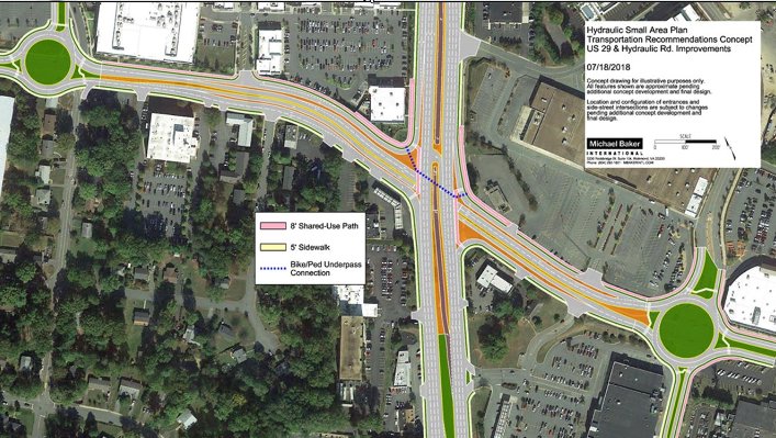 NeilSWilliamson's tweet photo. More detail from @VaDOTCULP presentation Hydraulic intersection with #US29 #Charlottesville #Albemarle https://t.co/hWOgsjW8Jh