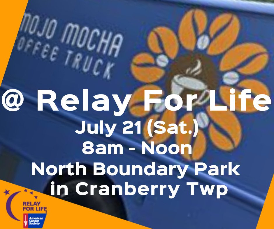 Make your morning coffee a 1-2 punch against cancer this Sat. 7/21 @ N. Boundary Park in <a href="/cranberry_twp/">Cranberry Township</a>. Get your day started w/ @mojomocha, 8a - Noon. 

#coffeebreak #CoffeeLover #SaturdayMorning #SaturdayMotivation #Fundraiser <a href="/RFLCranberry/">RFL Cranberry</a> #PGHevents