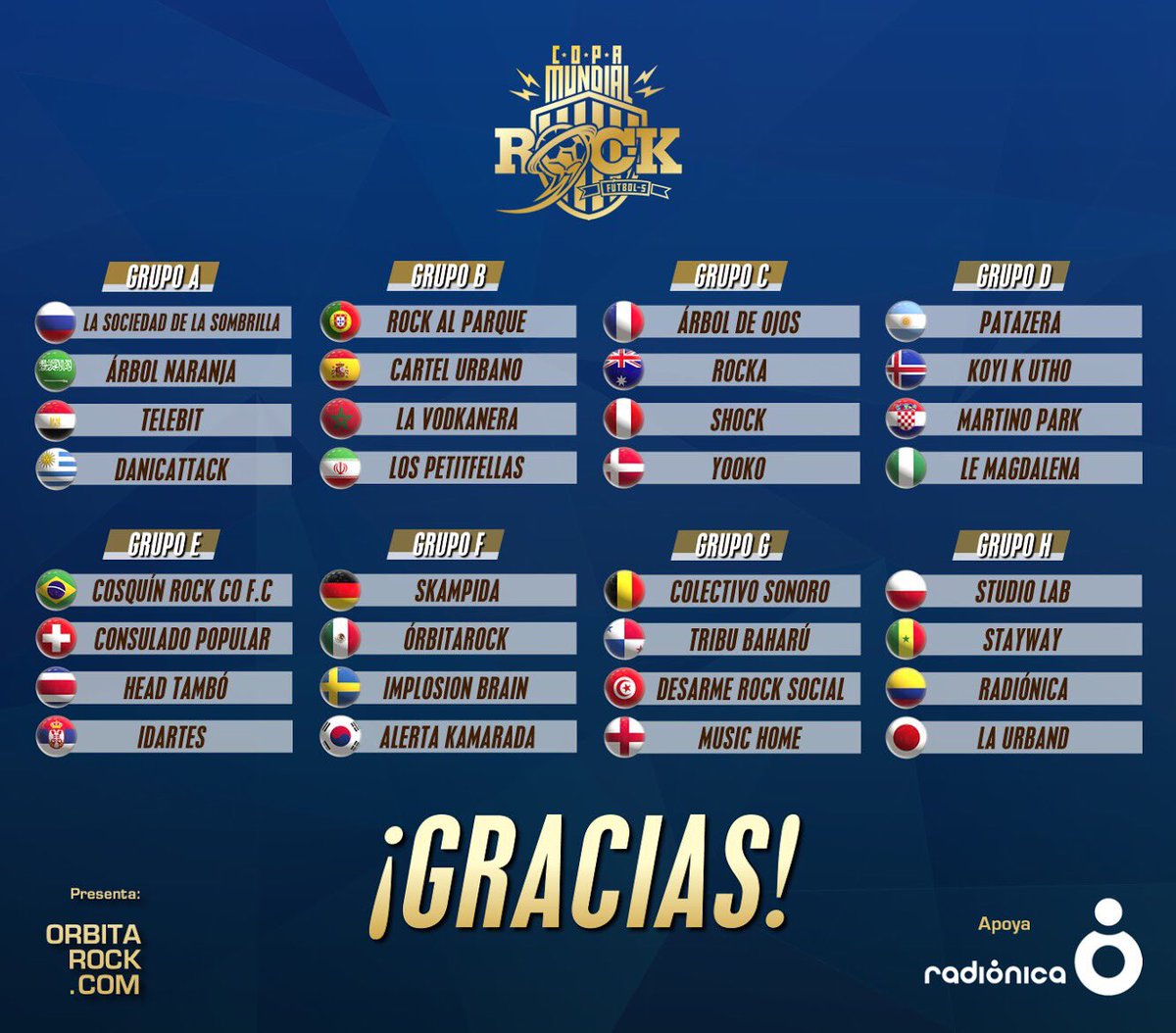 Orbitarock's tweet photo. 👏 🙌 Agradecemos inmensamente a los 32 equipos que hicieron posible la #CopaMundialdelRock 2018 🏆
⚡️⚡️ ¡GRACIAS! ⚡️⚡️
🇷🇺🇸🇦🇪🇬🇺🇾🇵🇹🇪🇸🇲🇦🇮🇷🇫🇷🇦🇺🇵🇪🇩🇰🇦🇷🇮🇸🇭🇷🇳🇬 🇧🇷🇸🇪🇨🇷🇷🇸🇩🇪🇲🇽🇸🇪🇰🇷🇧🇪🇵🇦🇹🇳🏴󠁧󠁢󠁥󠁮󠁧󠁿🇵🇱🇸🇳🇨🇴🇯🇵 https://t.co/YKP0nHrUXl